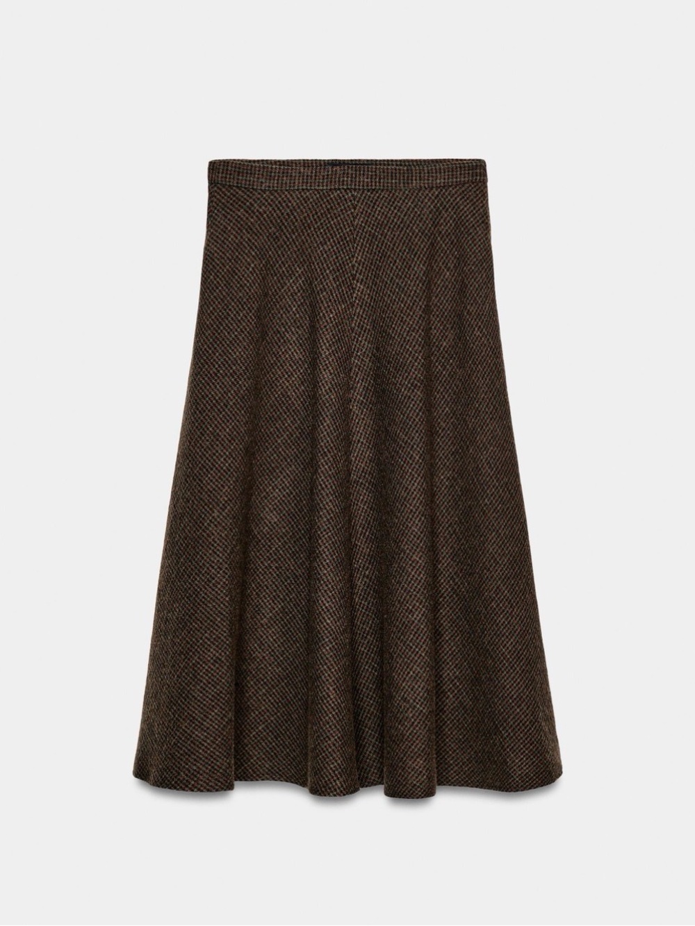 ZW Collection Zara Brown Textured Wool blend Cape Maxi Skirt - Picture 3 of 5